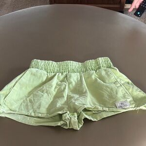 BDG Light Lime Elastic-Waist Cotton Shorts
